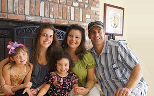 Host Family Sisters High School Exchange Student with Family